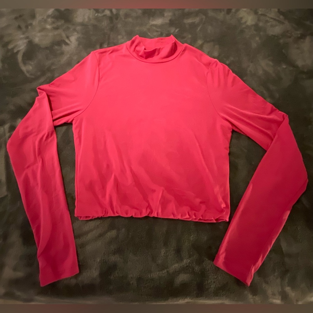 Windsor Pink Long Sleeve Crop Top
